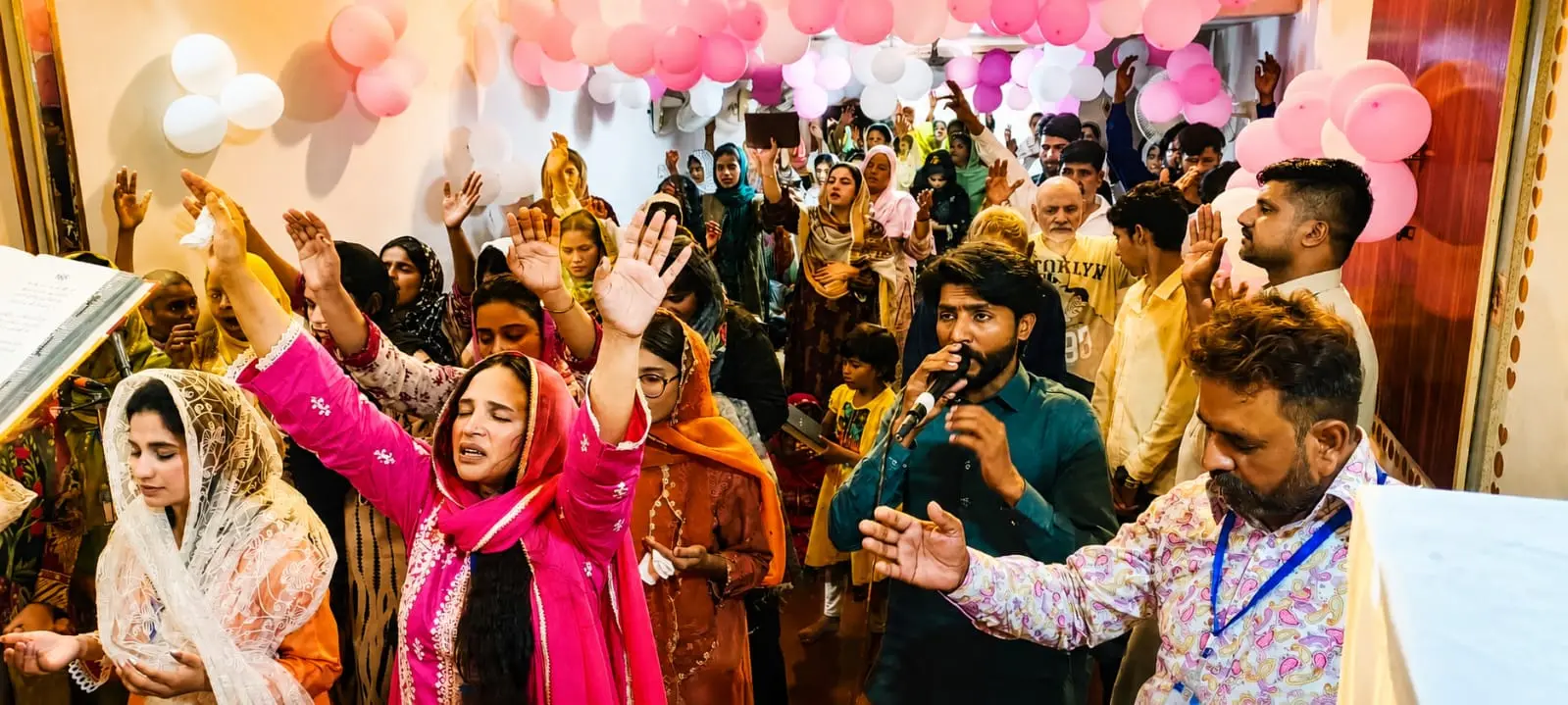 Praise and worship celebration with youth at Church of Christ Pakistan
